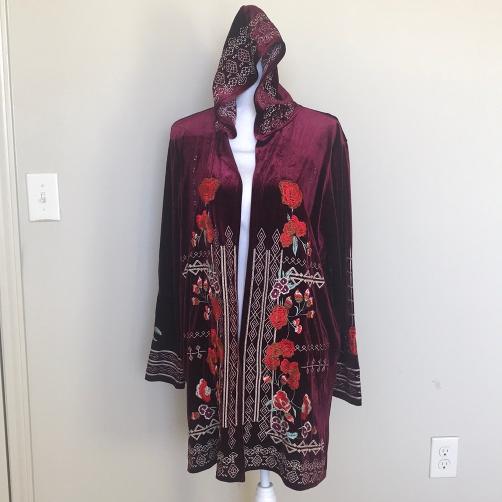 L&B Hooded Velvet Duster